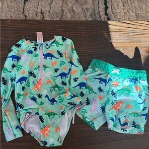 Dinosaur Print Kids Swim Set
